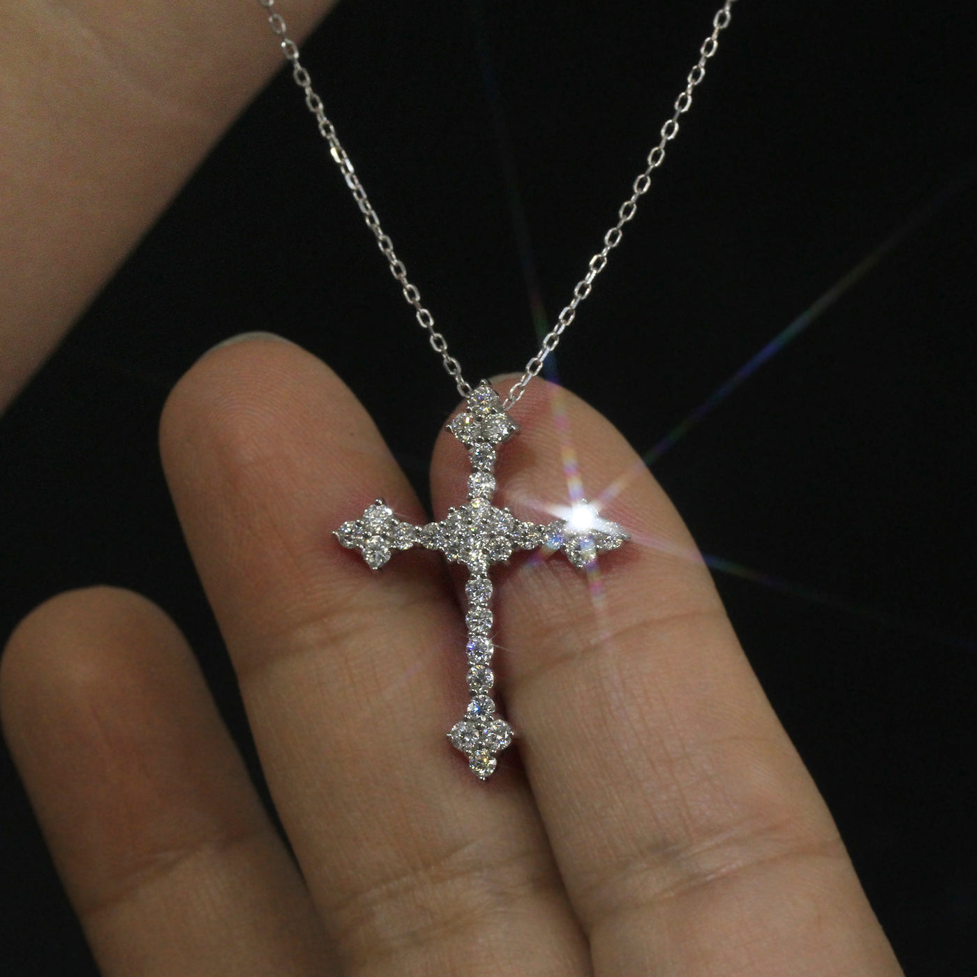 Victorian Diamond Cross Necklace