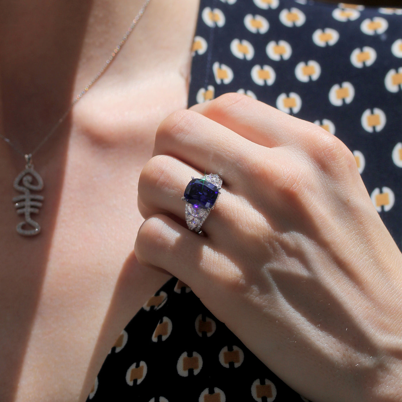 Crafted for Confidence: Radiant Mystique Blue Tanzanite Ring