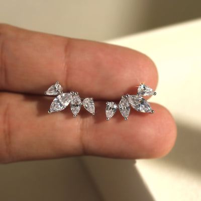 Dazzling Moissanite Cluster Stud Earrings