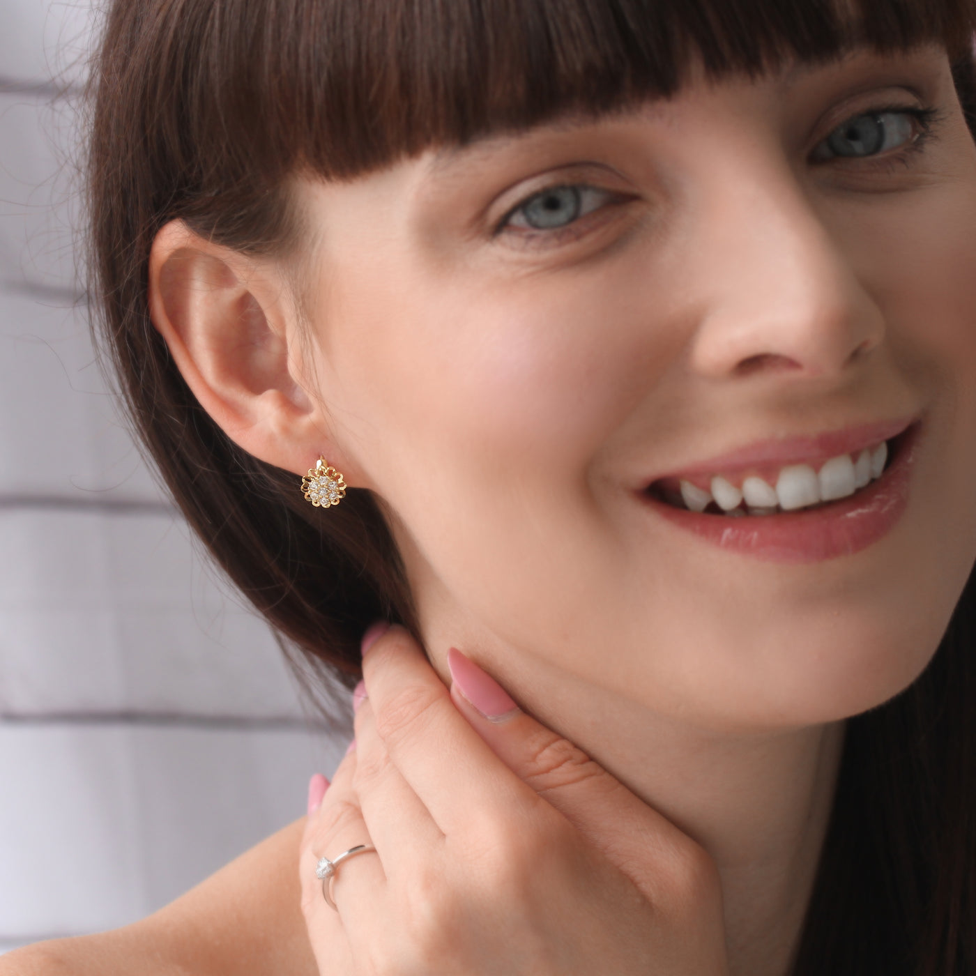 Gold Petal Huggie Earrings