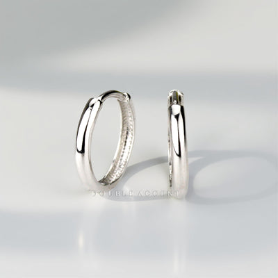 14K solid gold dome huggie hoops – minimalist style in four sizes