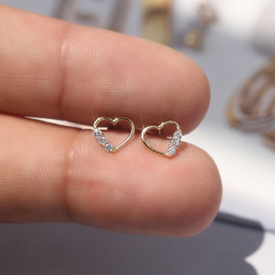 Mini Open Heart Earrings