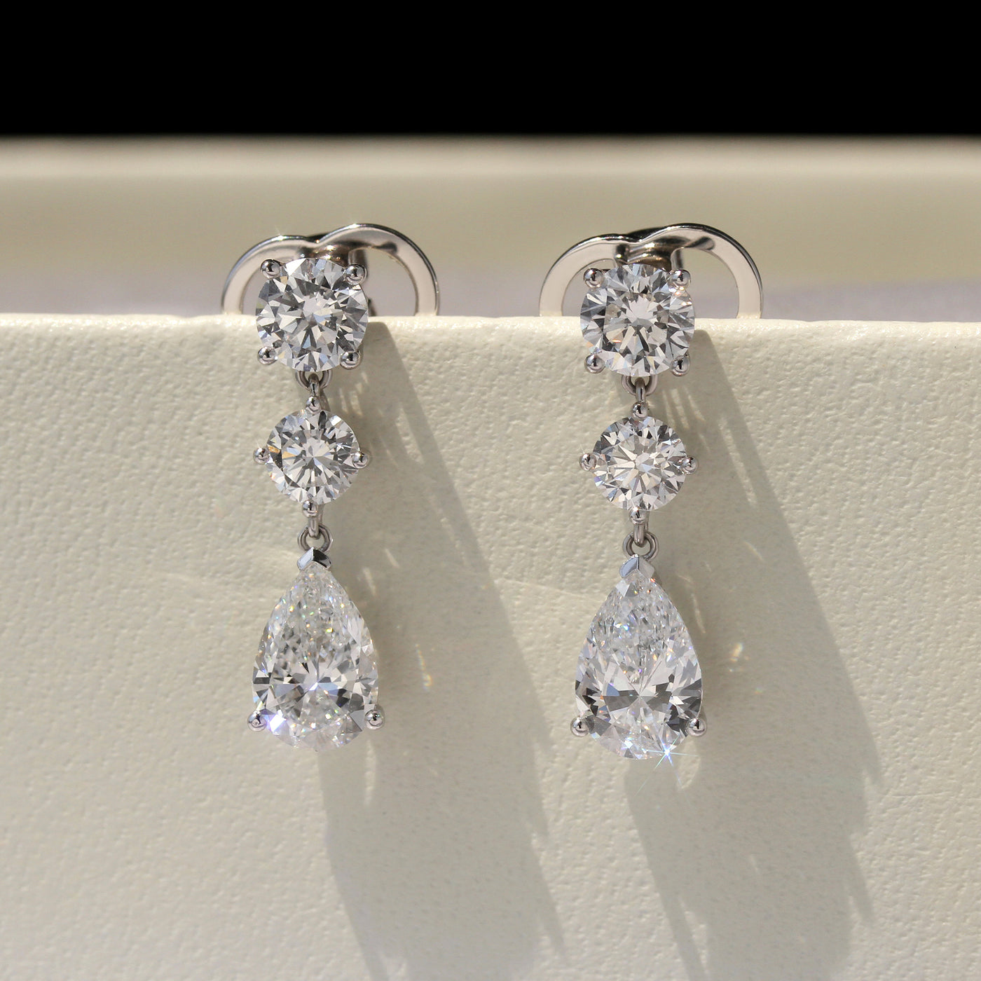 Trinity Teardrop Diamond Earrings