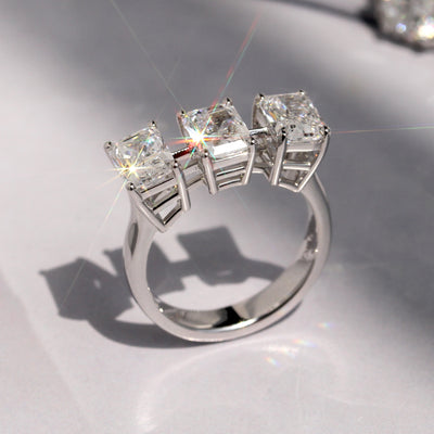 Triple Radiance Radiant Diamond Ring