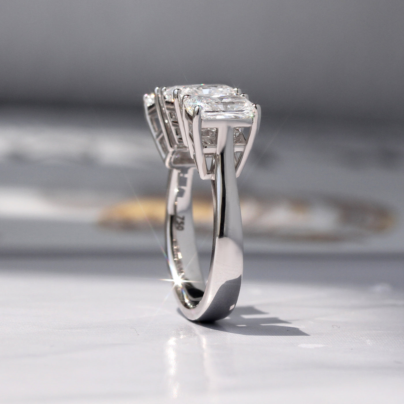 Triple Radiance Radiant Diamond Ring