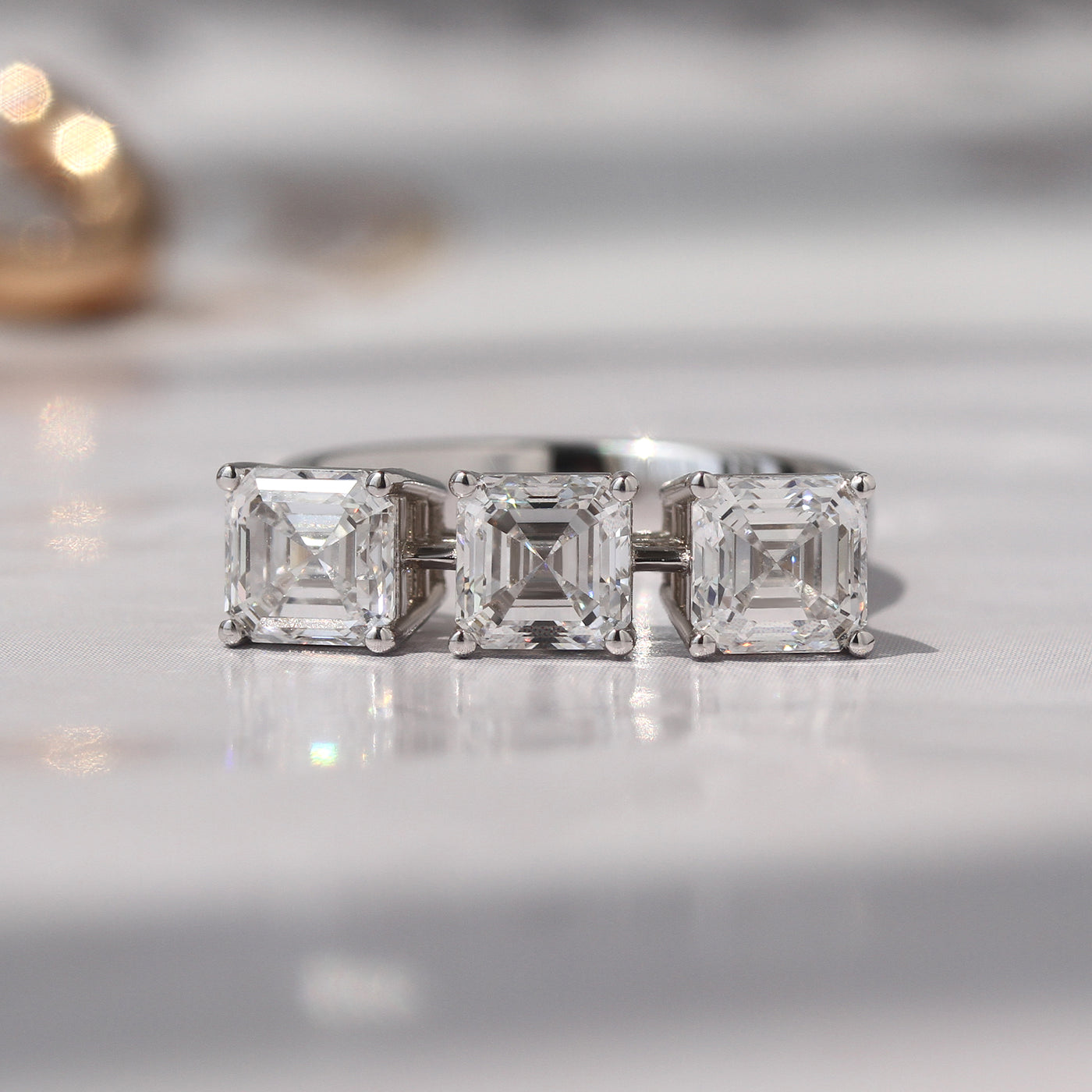 Triple Radiance Asscher Diamond Ring