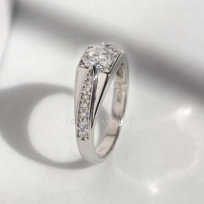 His Ring – Radiant Bond Ring with graduated channel-set accents