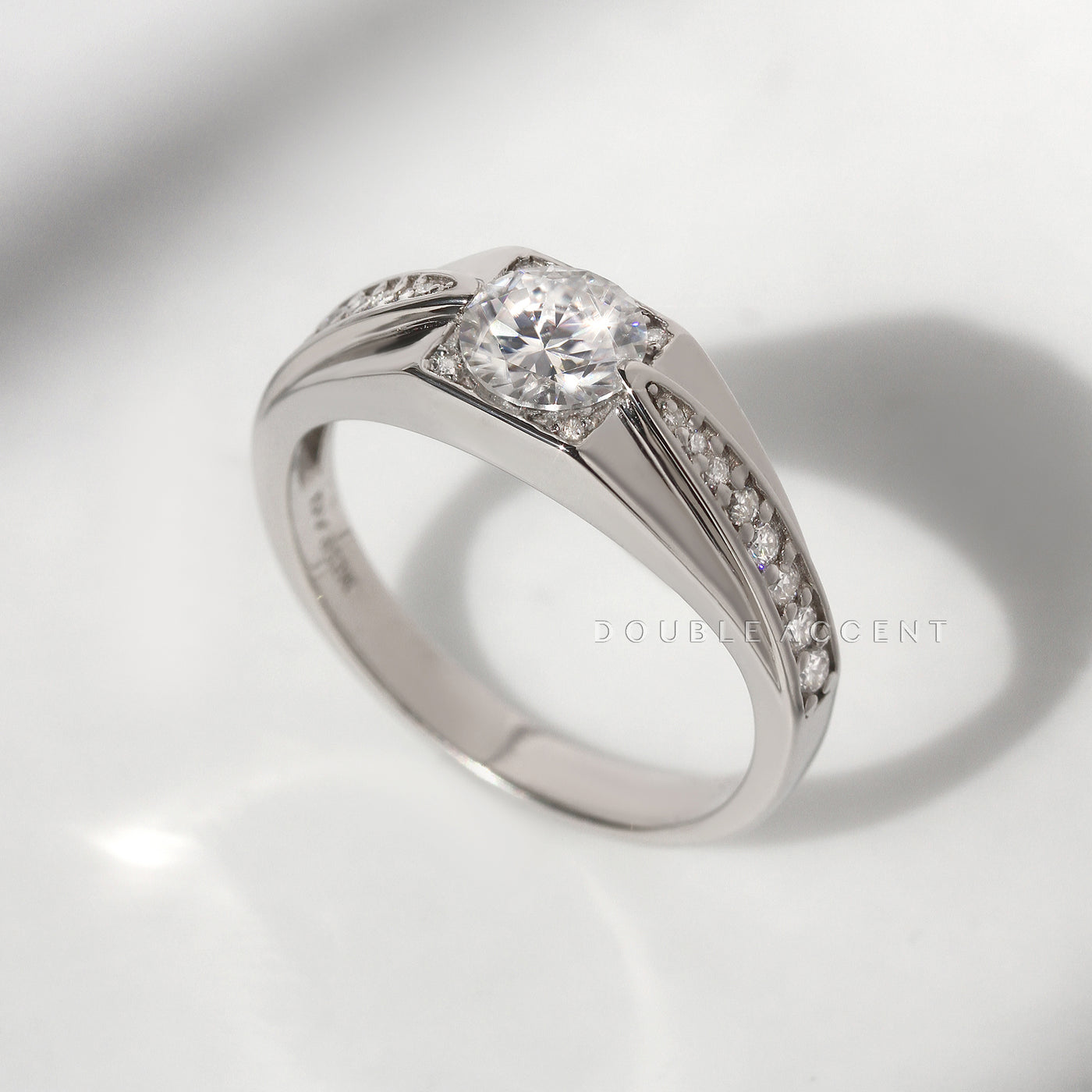 His Ring – Radiant Bond Ring with graduated channel-set accents