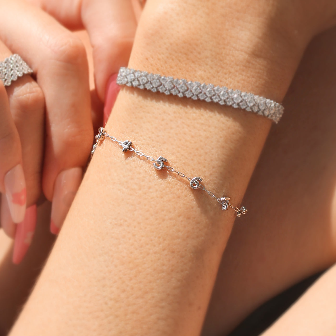 Puffed Shine Number Bracelet | Anklet – Personalized Charm in 14K Gold