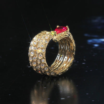 Golden Serpent Embrace Wrap Ring
