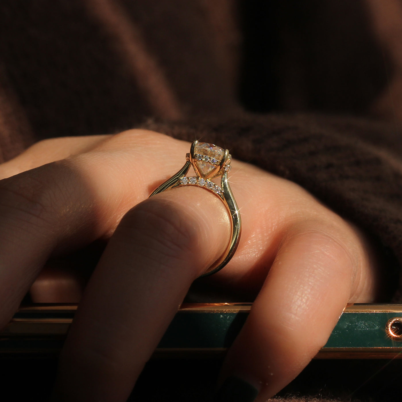 Lustrous Legacy: Hidden Halo 3 Carat Oval Ring
