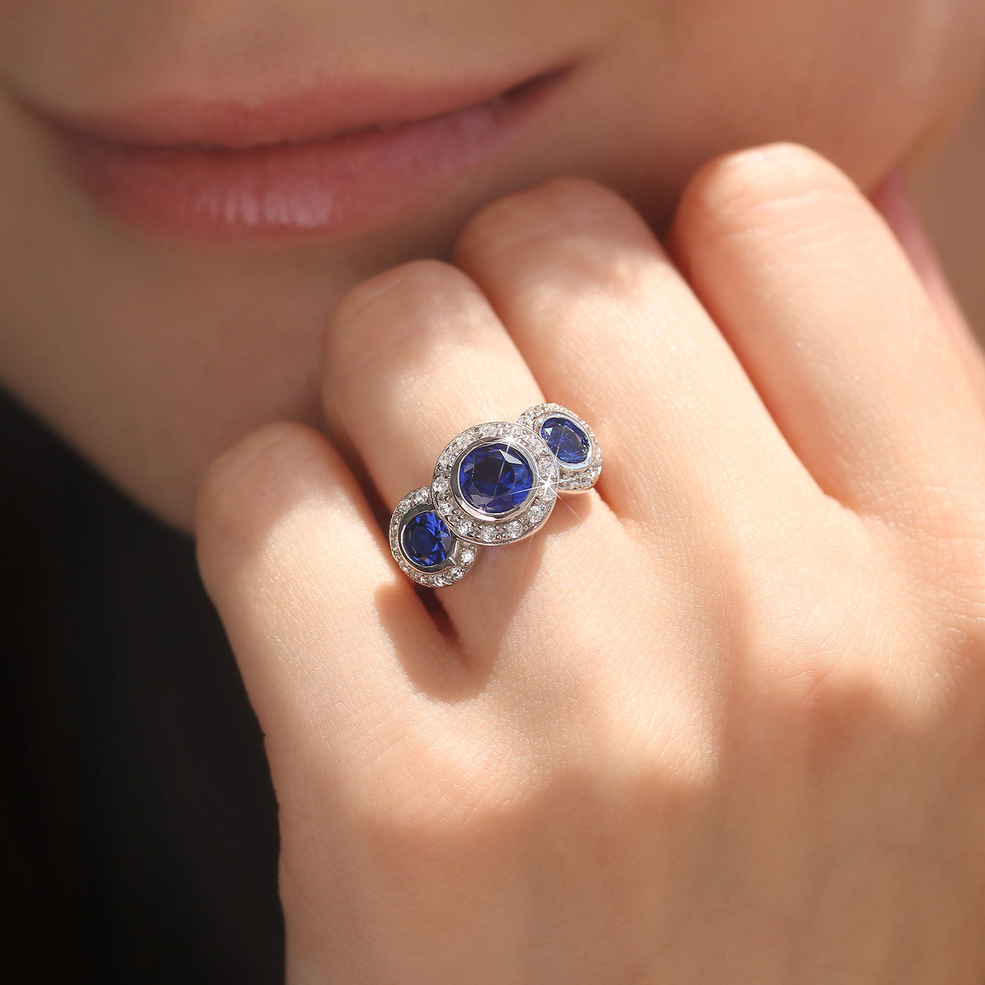 Sapphire Dream Halo Ring