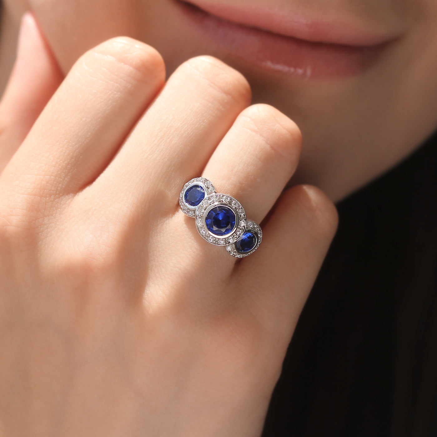 Sapphire Dream Halo Ring