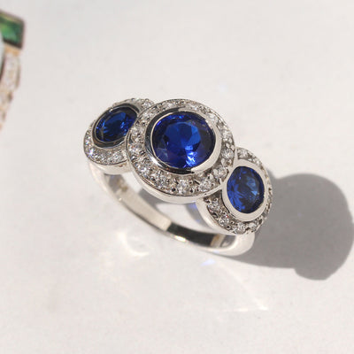 Sapphire Dream Halo Ring