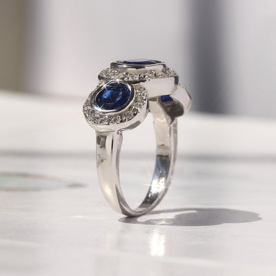 Sapphire Dream Halo Ring