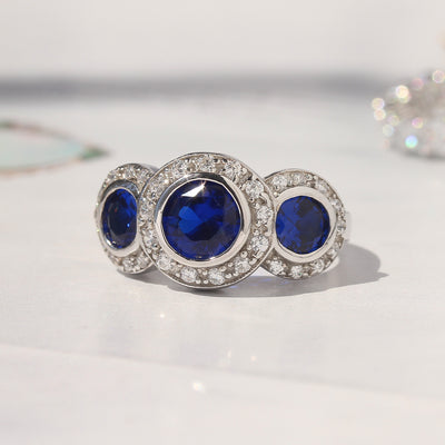 Sapphire Dream Halo Ring