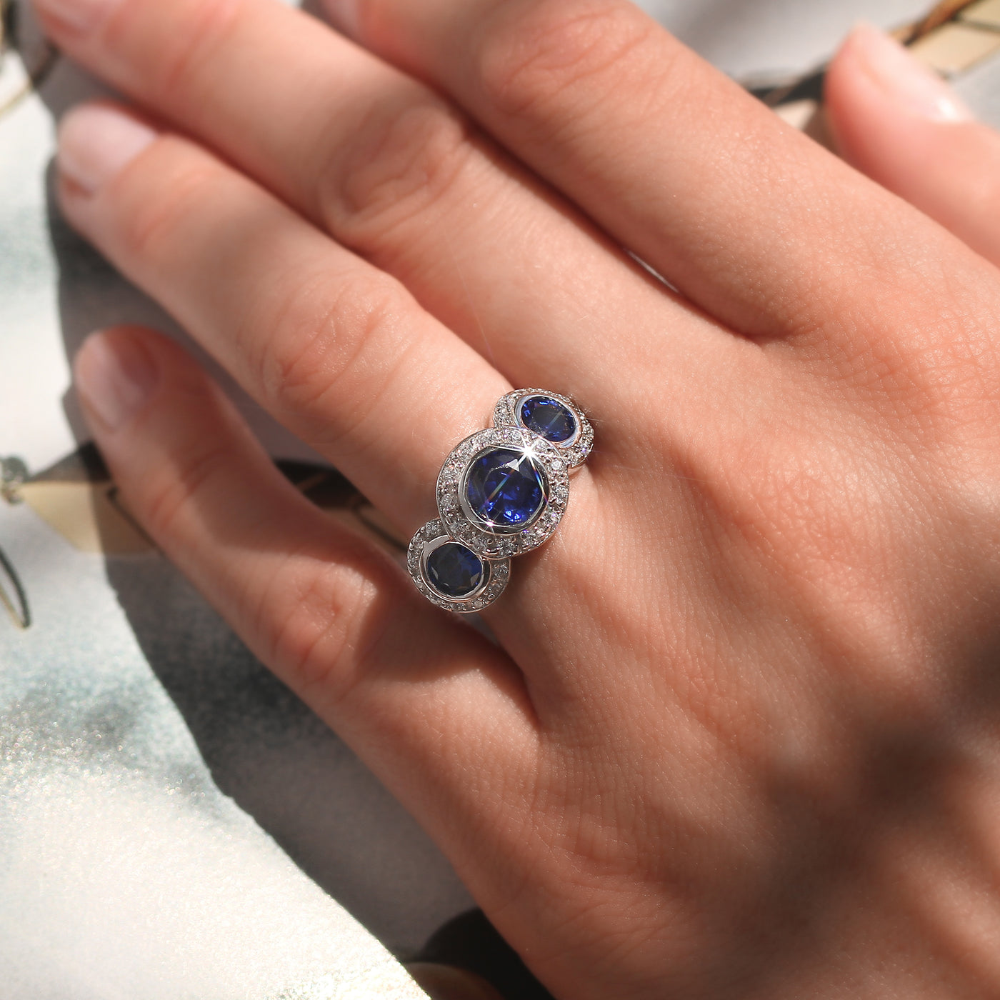 Sapphire Dream Halo Ring