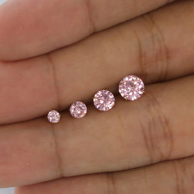 Pink Gemstone Stud Earrings