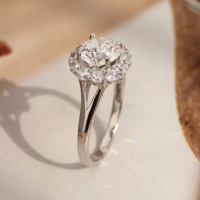 Classic Halo Split Shank Ring