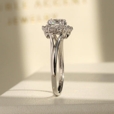 Classic Halo Split Shank Ring