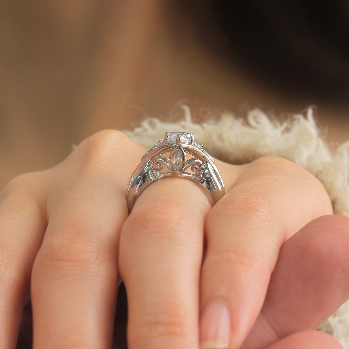 Sterling Silver Vintage Royal Edwardian Inspired Bezel Ring