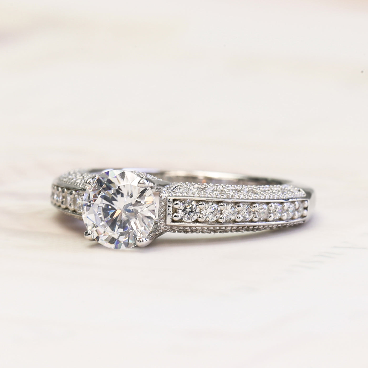 Brilliant 1 CT Vintage Engagement Ring
