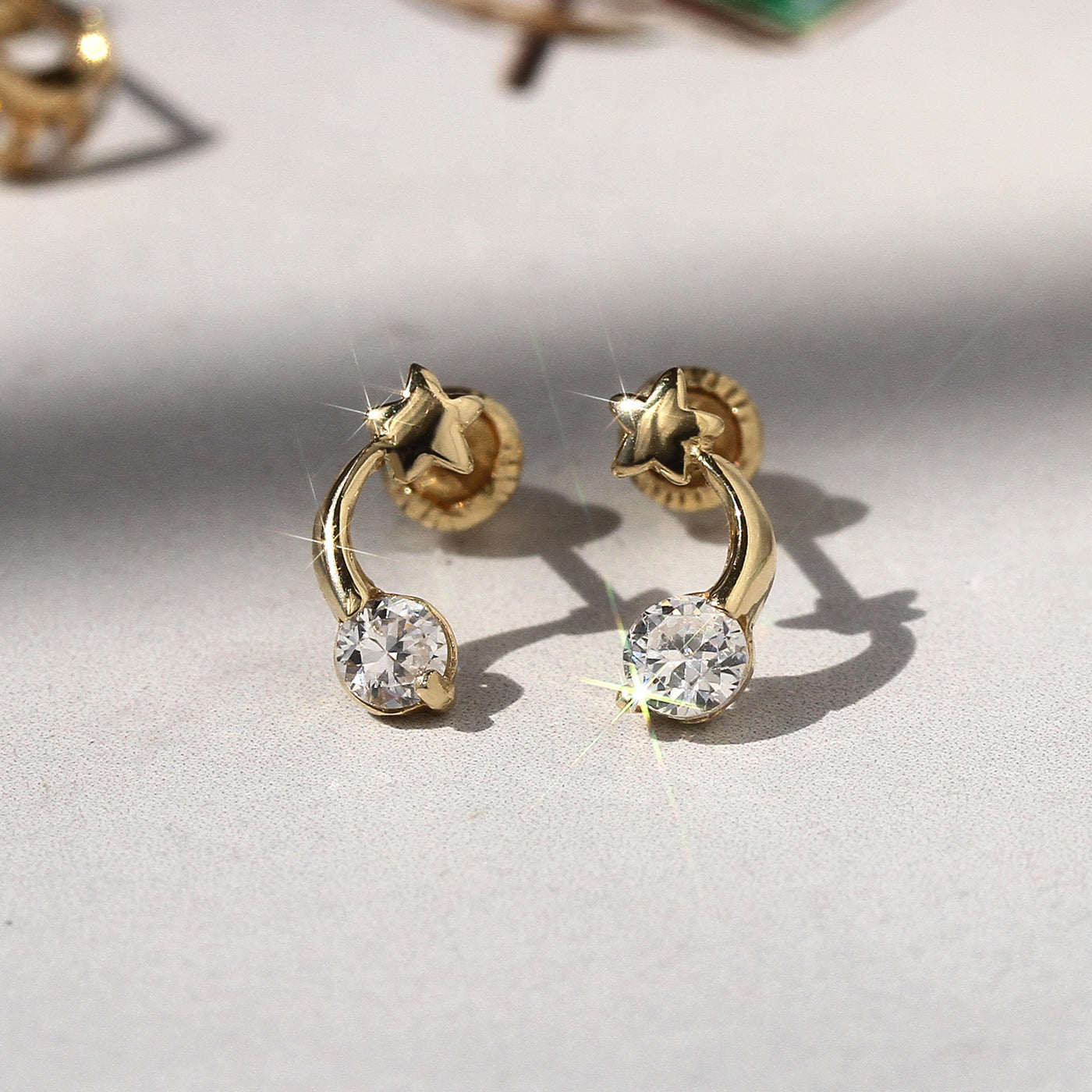 14K Gold Shooting Star Studs II