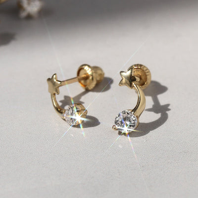 14K Gold Shooting Star Studs II