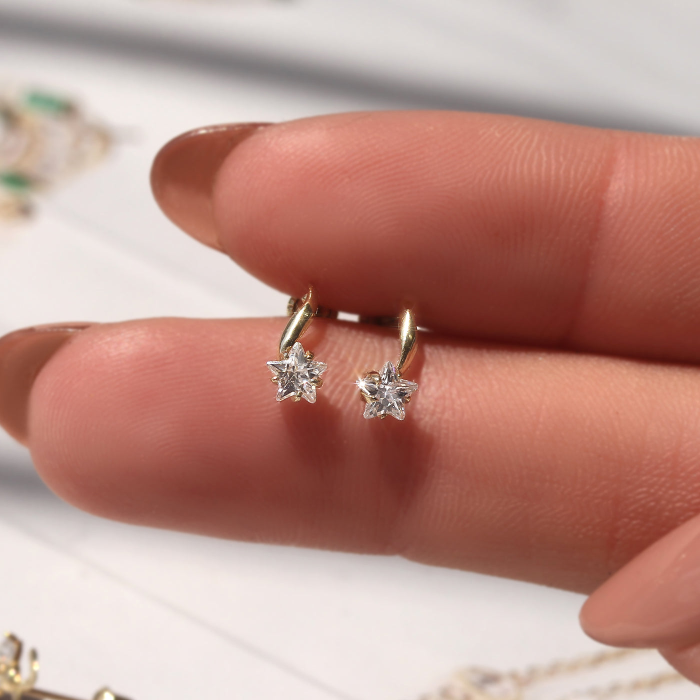 14K Gold Shooting Star Studs