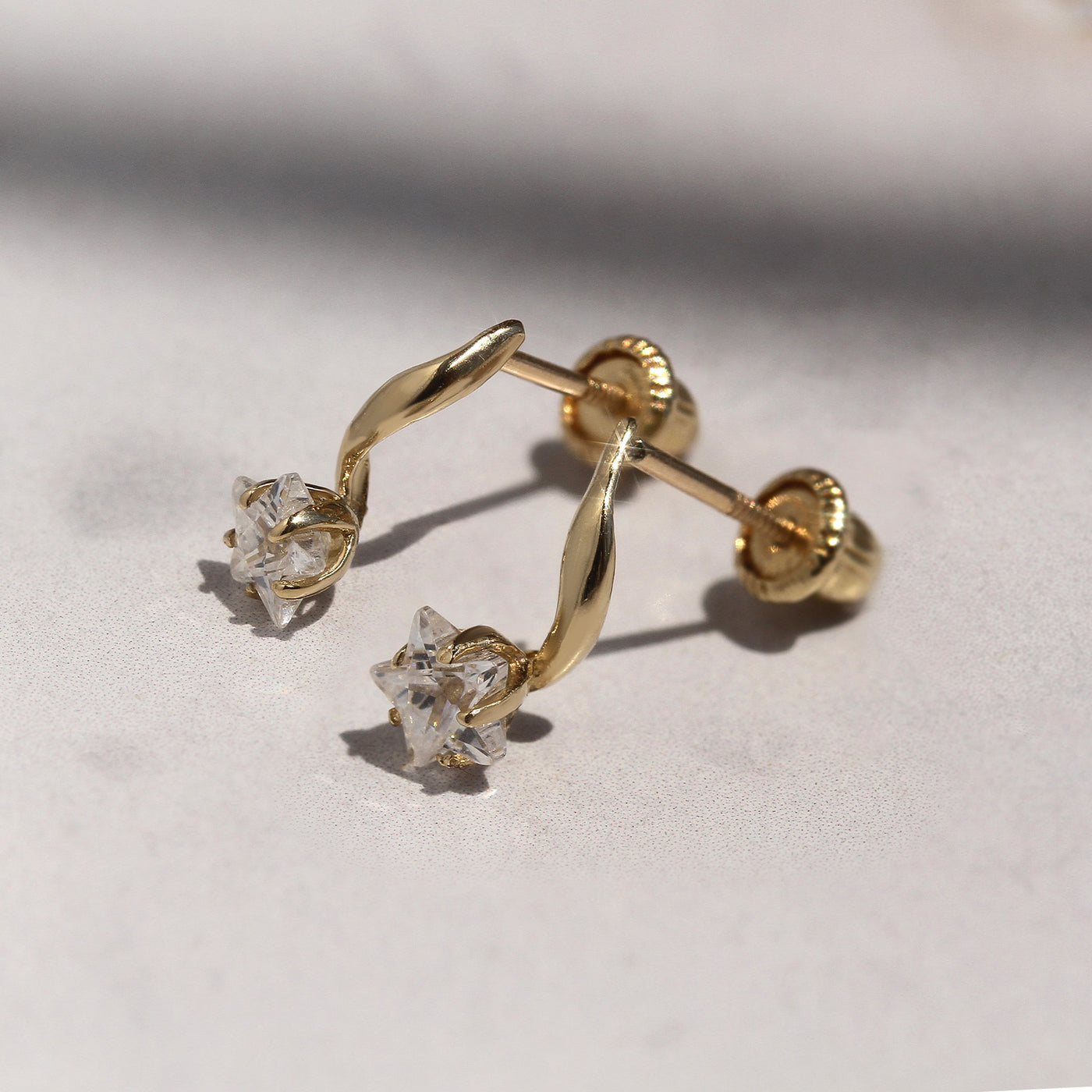 14K Gold Shooting Star Studs