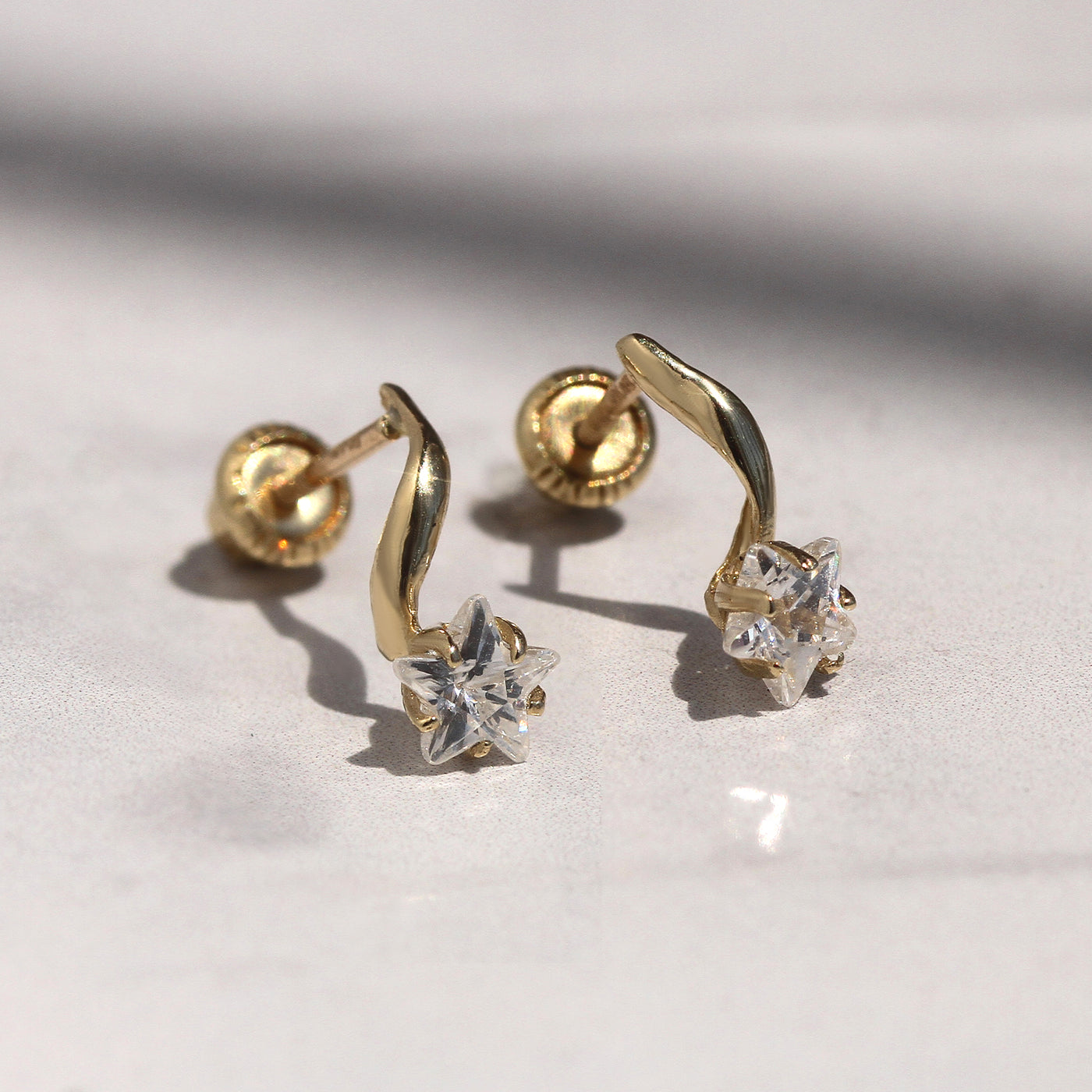 14K Gold Shooting Star Studs