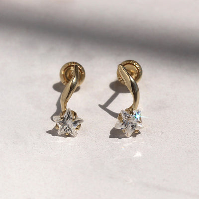 14K Gold Shooting Star Studs