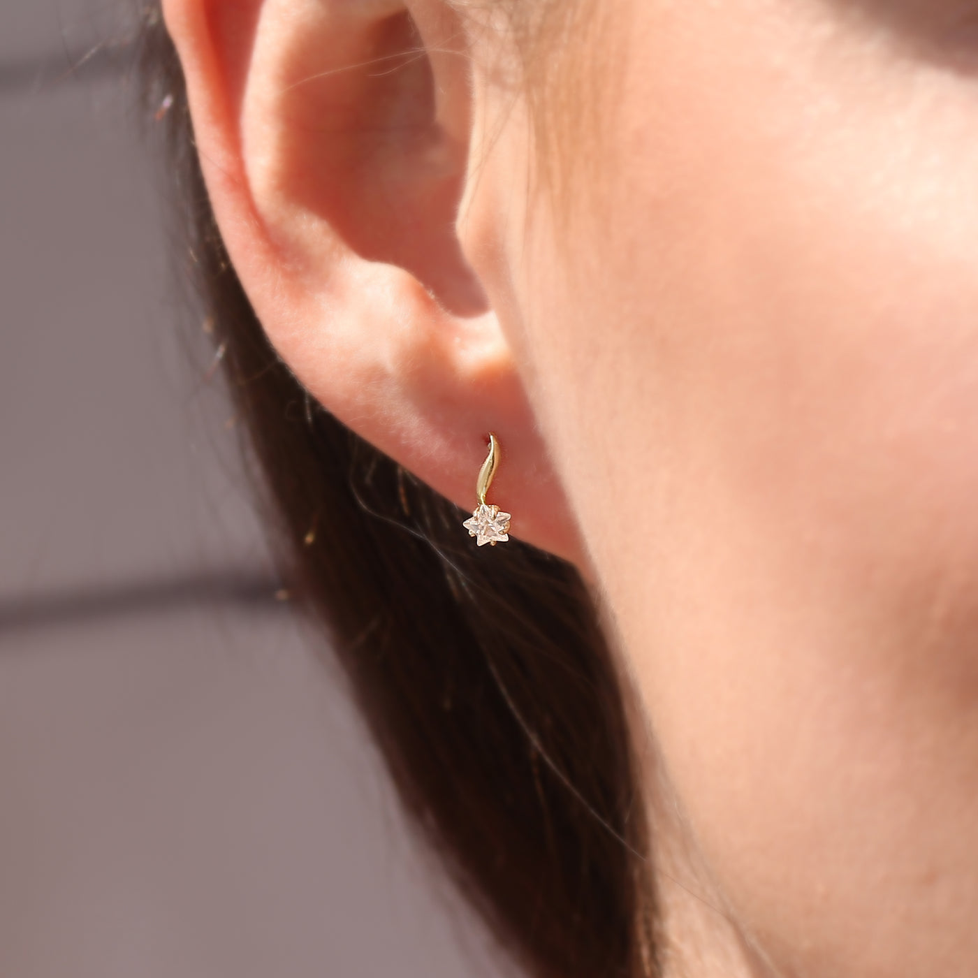 14K Gold Shooting Star Studs