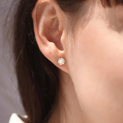 Tiny Freshwater Pearl Gold Studs