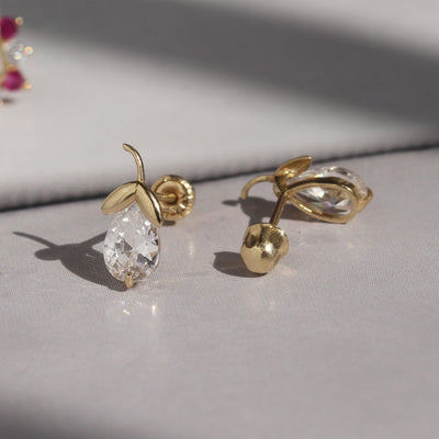 Petite Pear Gemstone Earrings