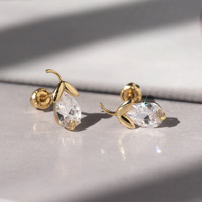 Petite Pear Gemstone Earrings