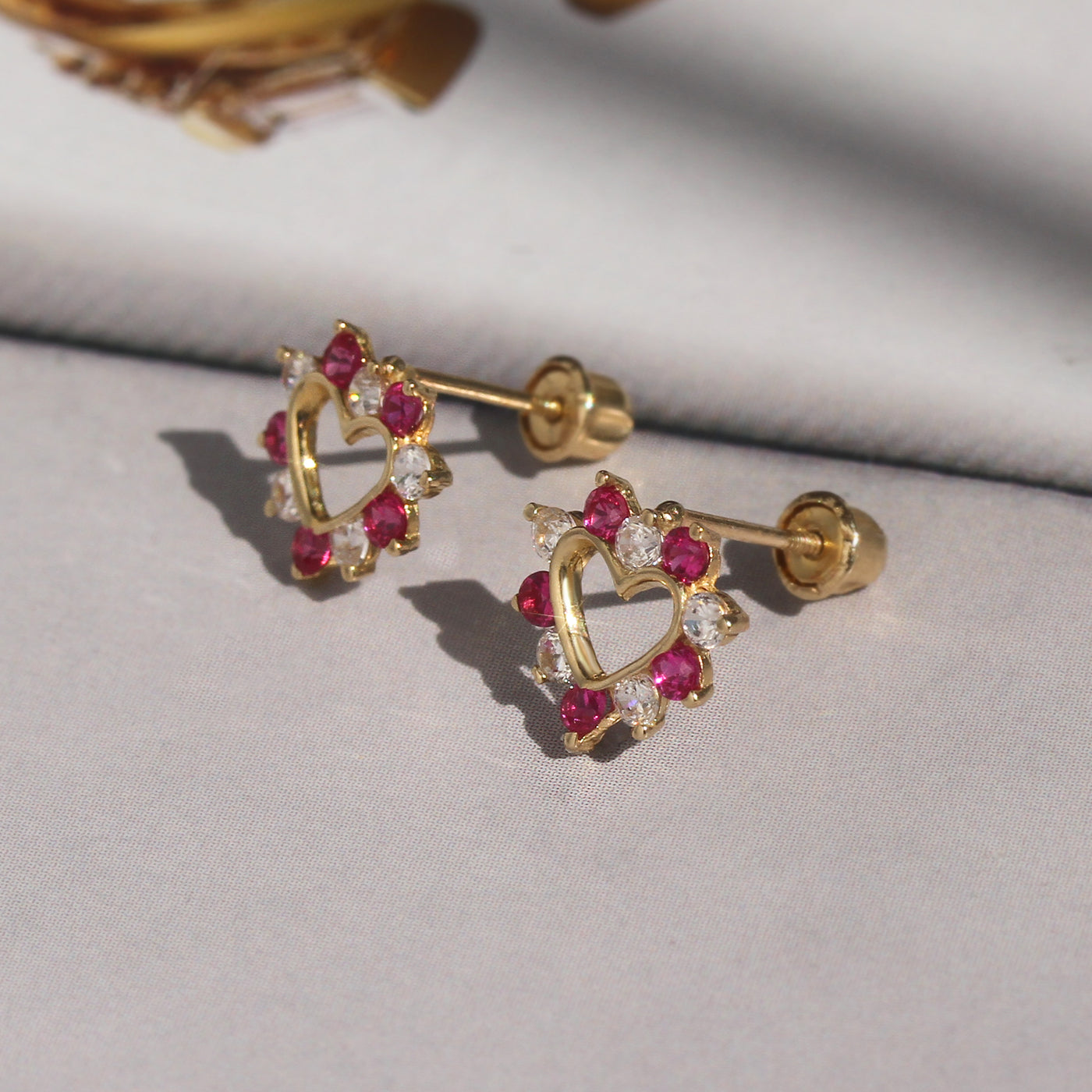 Ruby Open Heart Studs