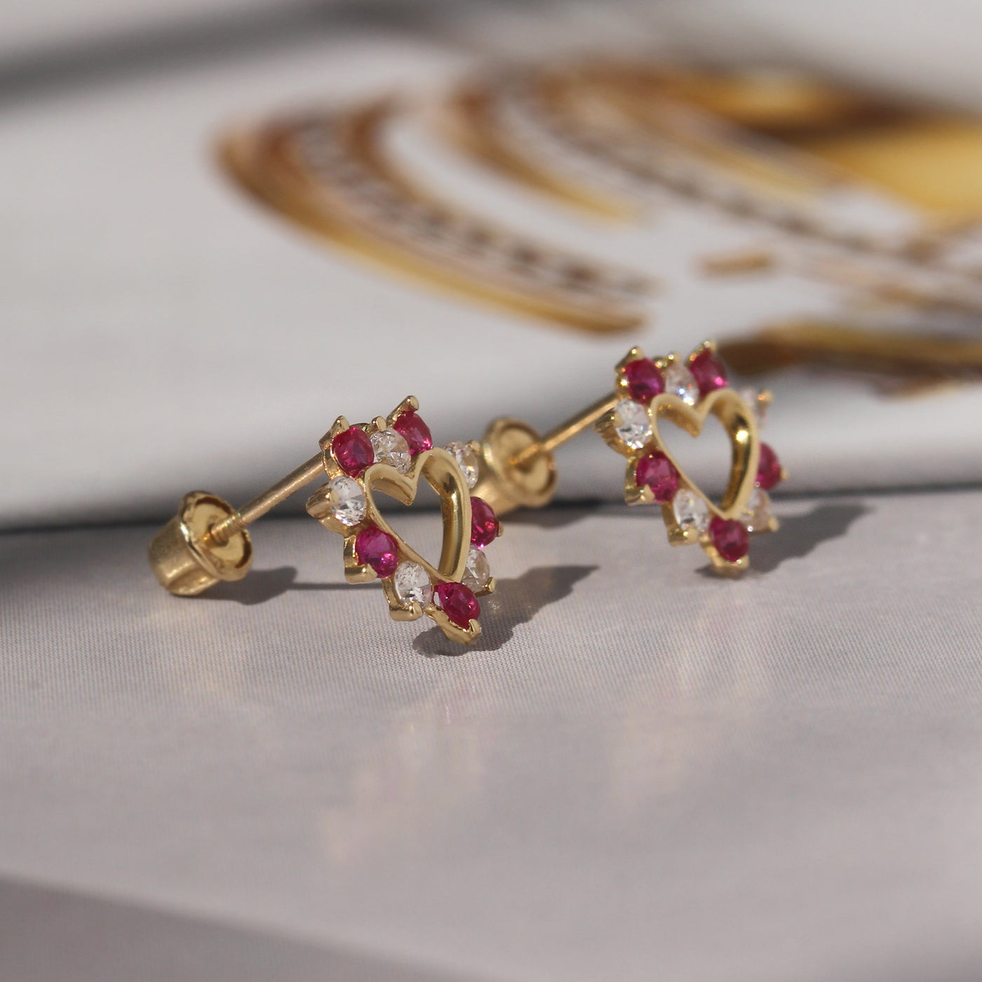 Ruby Open Heart Studs