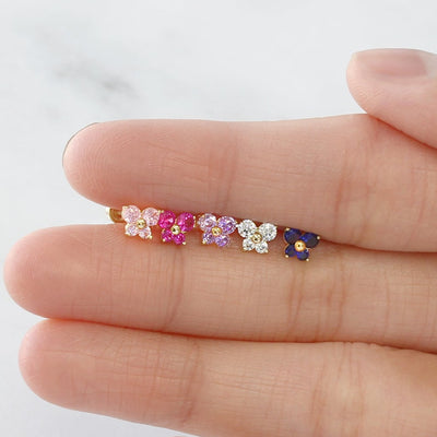 Radiant Gemstone Butterfly Studs