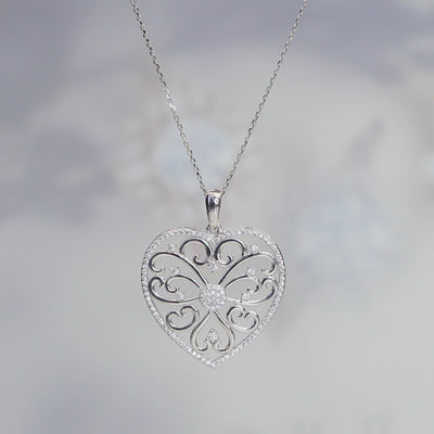 30" Long Chain Heart Necklace