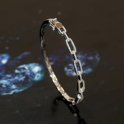 Paperclip Chain Bangle Bracelet