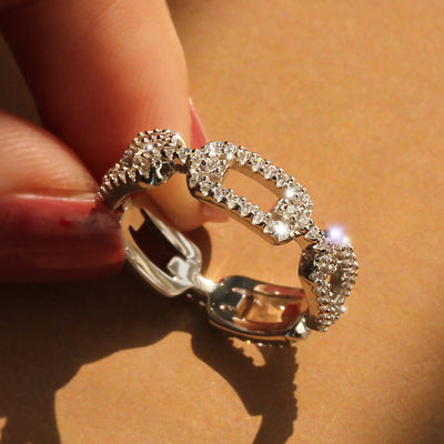 Pavé Paperclip Chain Eternity Ring