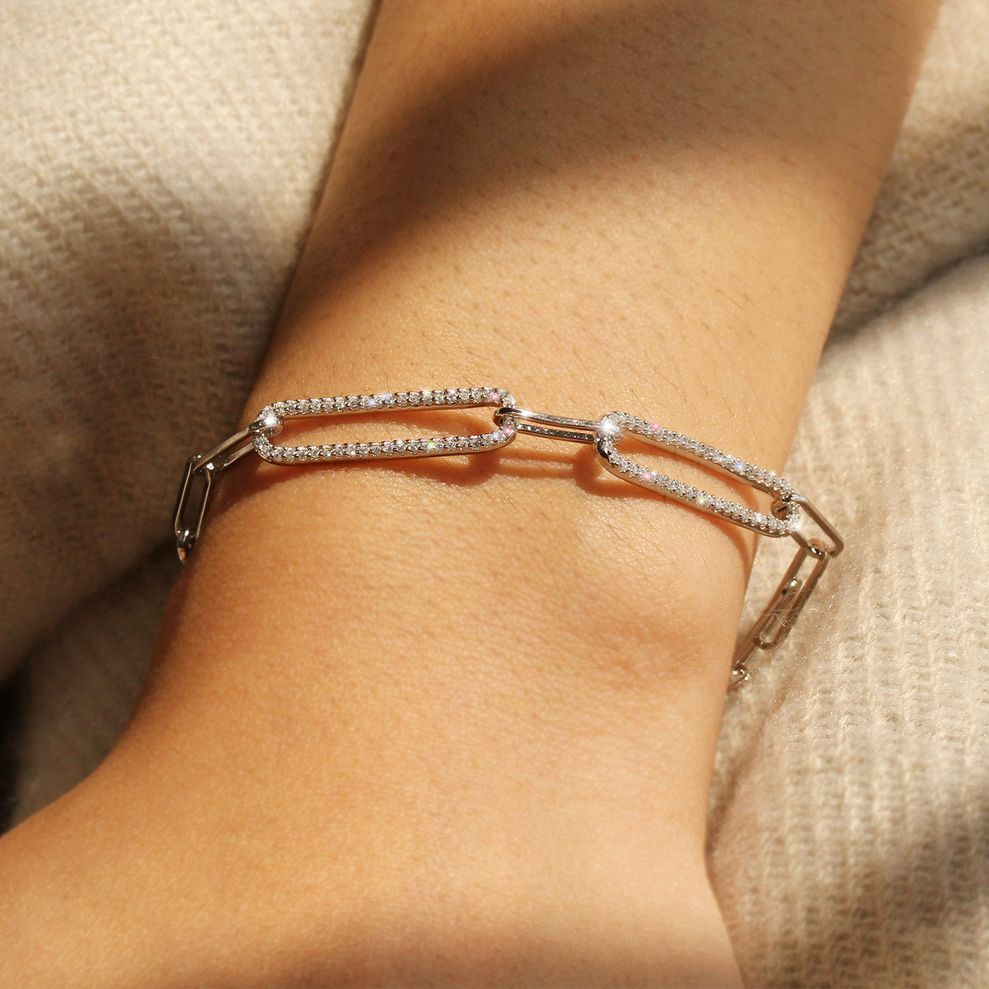 Linked Together Double Paperclip Chain Bracelet