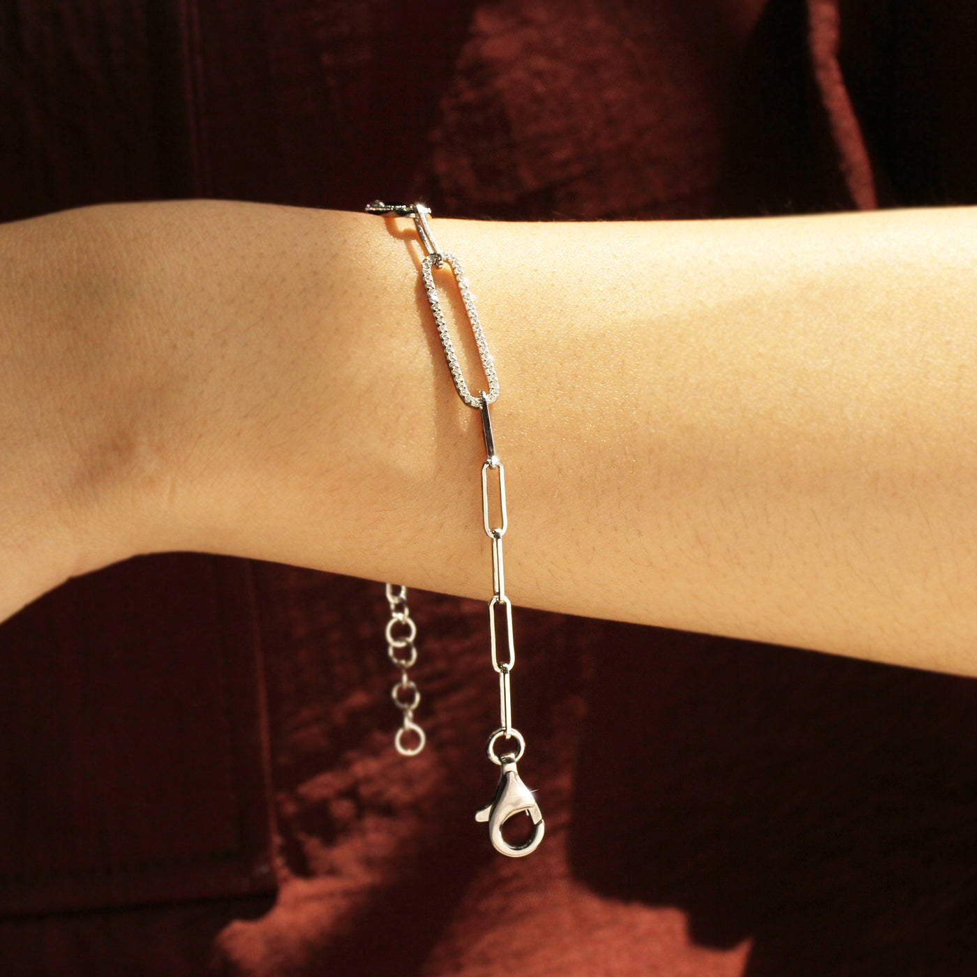 Linked Together Double Paperclip Chain Bracelet