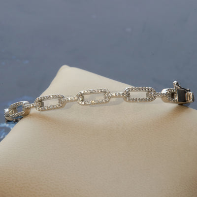 Pave Paperclip Chain Bracelet