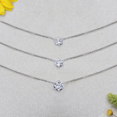 Six Prong Solitaire Necklace