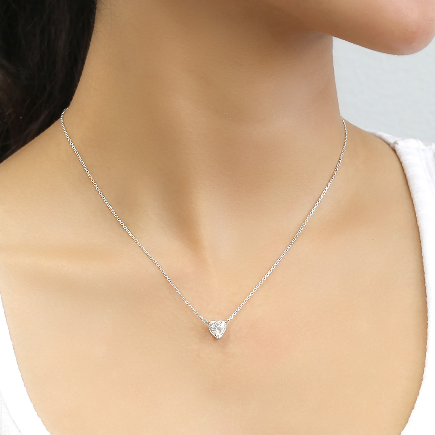1.2 CT Heart Solitaire Necklace