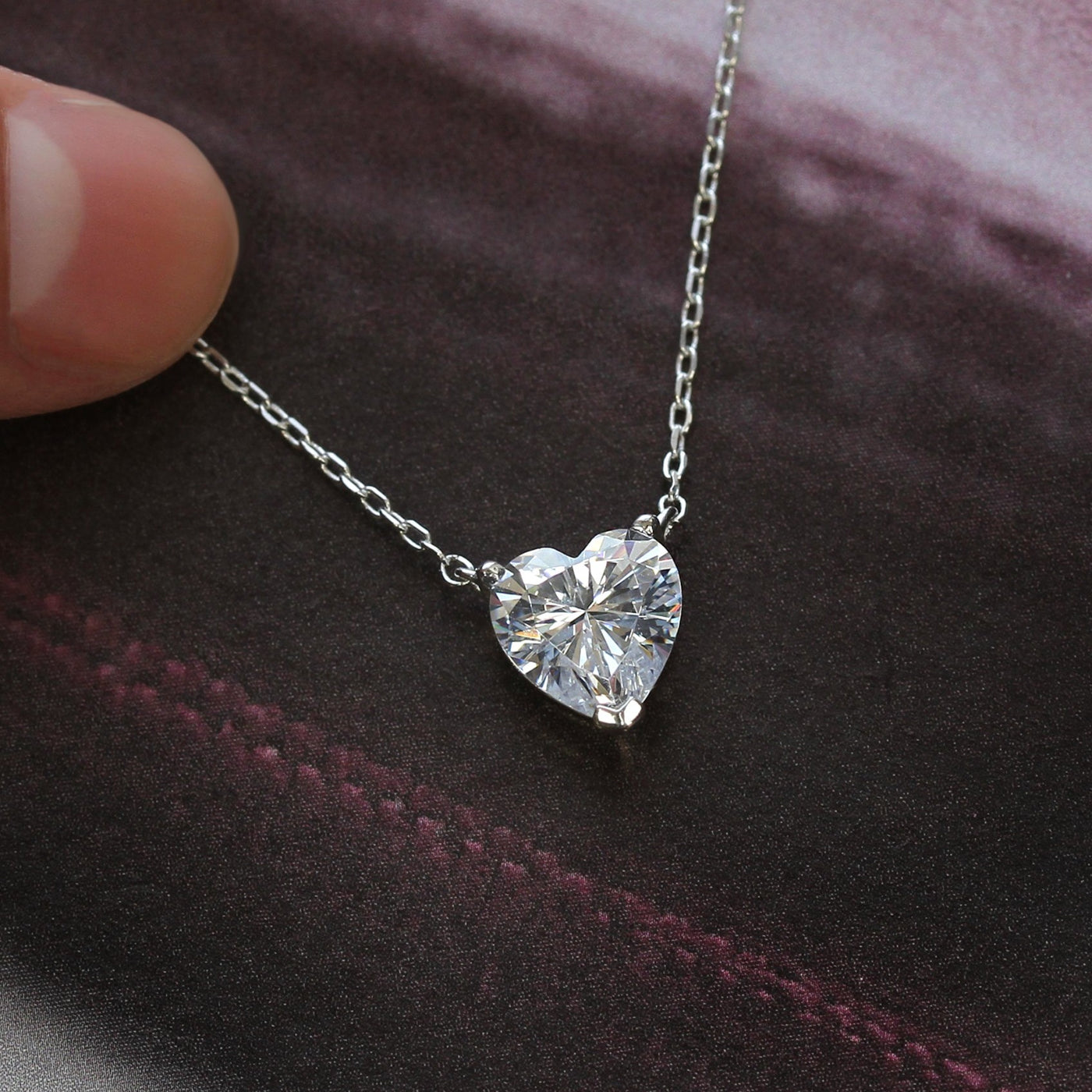 1.2 CT Heart Solitaire Necklace