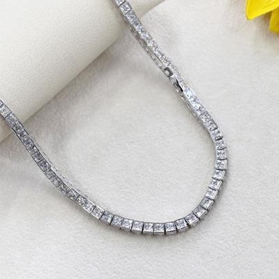 Sterling Silver Princess Choker Tennis Necklace