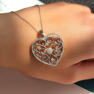 30" Long Chain Heart Necklace